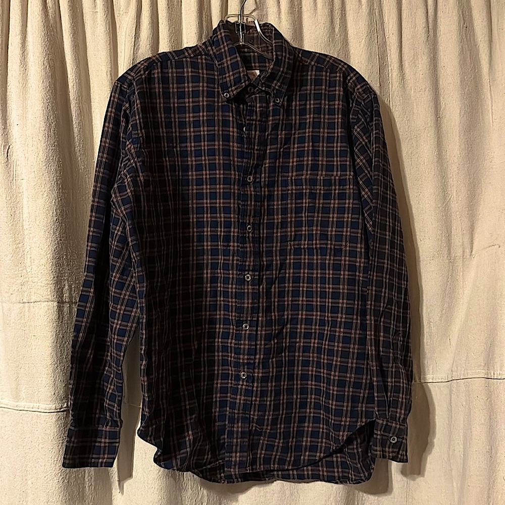 Brooks brothers plaid cotton/ wool button down shirt